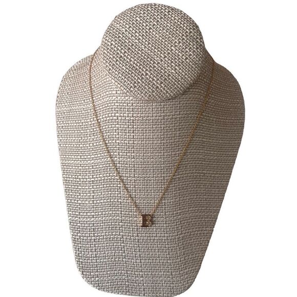 NWT Stainless Steel Gold Tone Initial Pendant Necklace B - Picture 1 of 6
